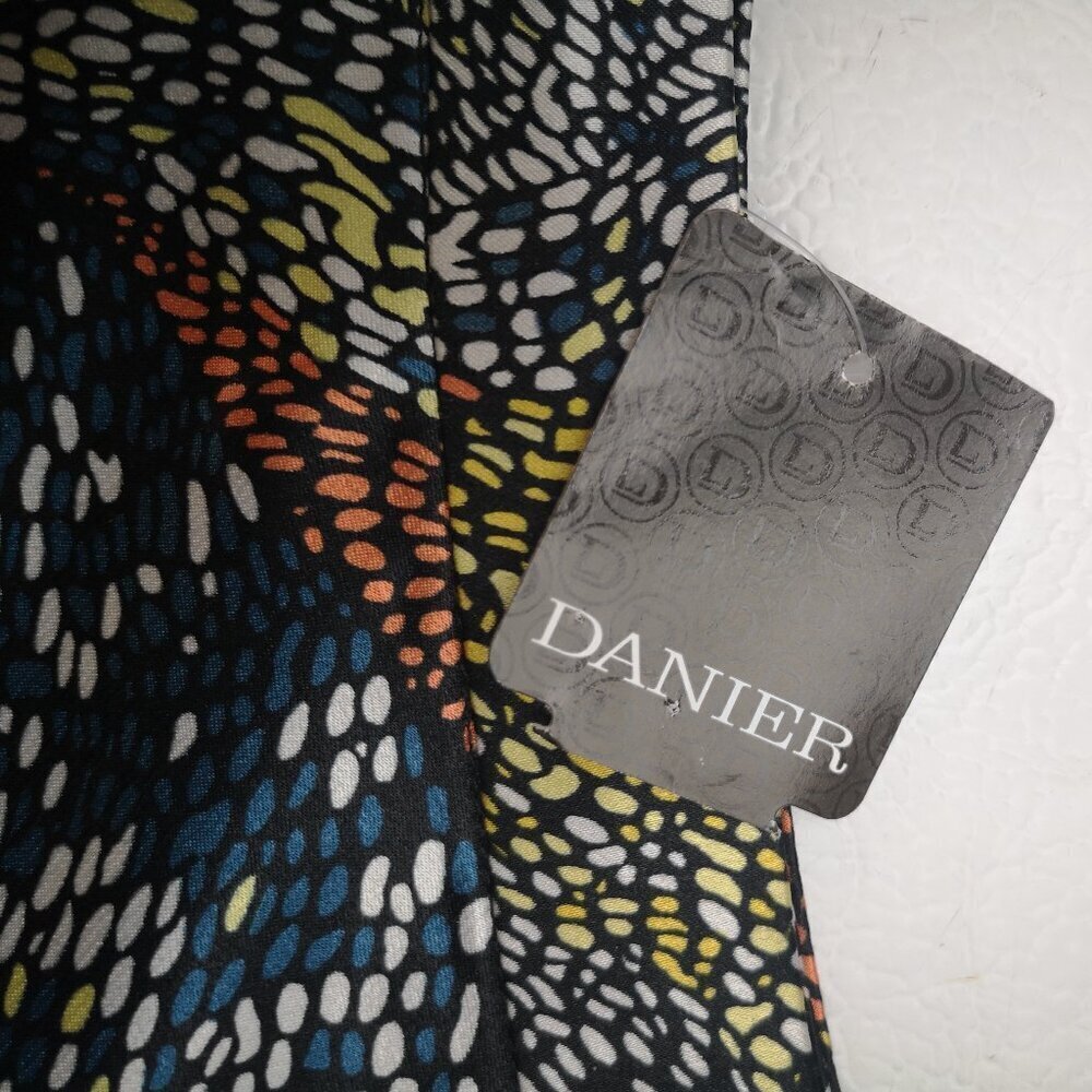 NWT Danier Ladies Size 8 Blue Combo Lined A-Line Midi Length Skirt - Picture 6 of 11